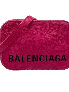 BALENCIAGA Vir Camera XS 558171 Pink Black Leather Shoulder Bag